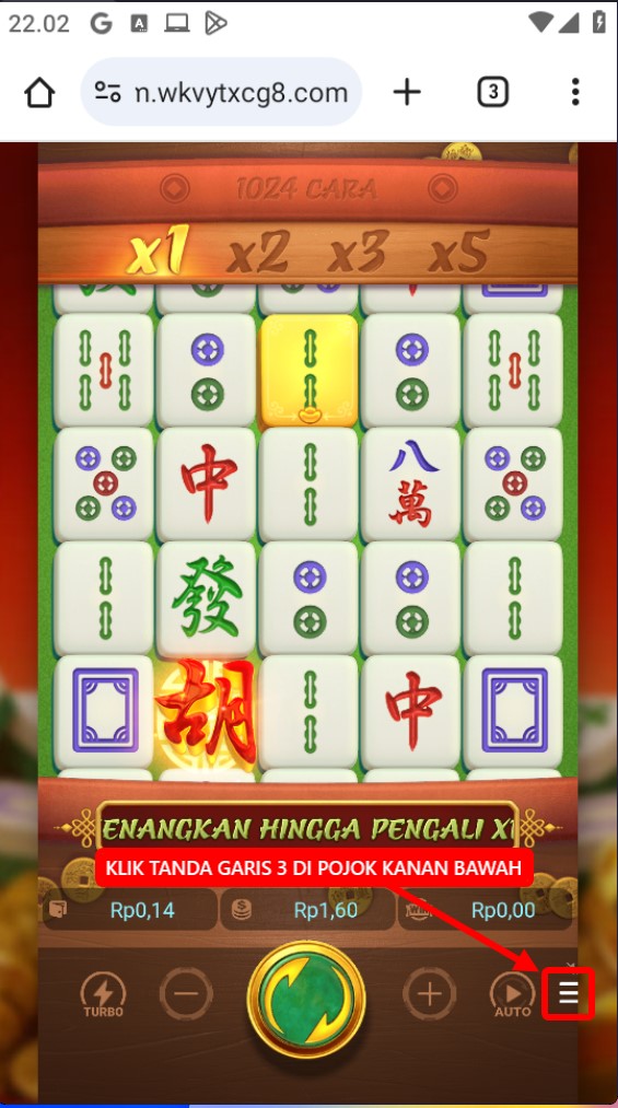 Langkah 1 - Klik Garis 3