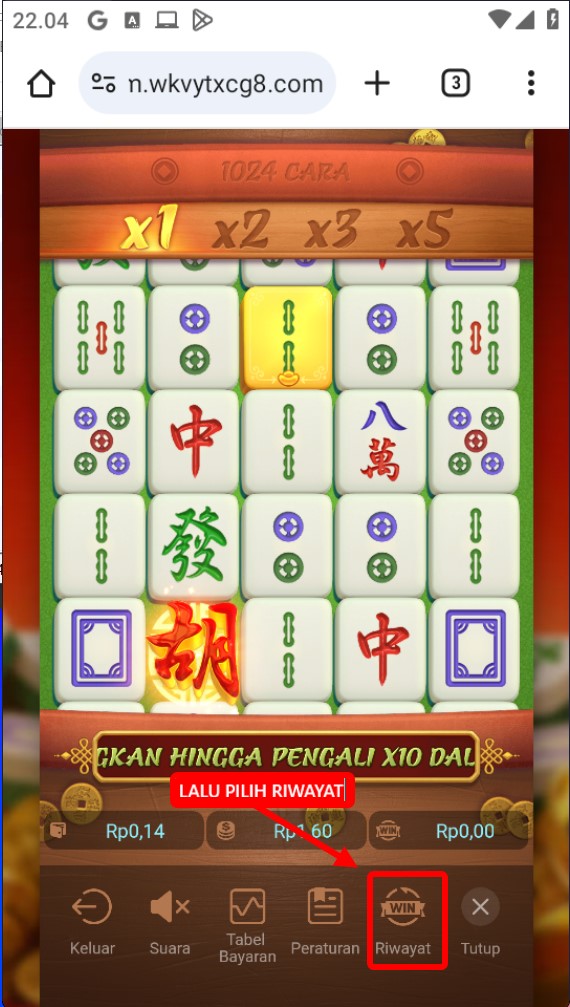 Langkah 2 - Pilih Riwayat