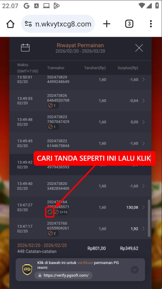 Langkah 3 - Cari Tanda