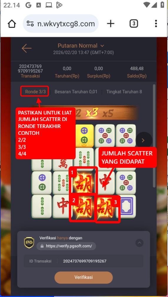 Langkah 5 - Cek Jumlah Scatter